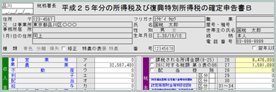 確定申告書と同様式で入力